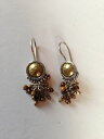 【送料無料】ブレスレット　アクセサリ—　タイガーアイパールビーズチャチャイヤリングシルバーsilpada tiger eye pearl bead cha cha sterling earrings silver brass htf