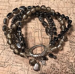 【送料無料】ブレスレット　アクセサリ—　ポンドヘマタイトブレスレットストレッチドルsilpada b1935 sterling silvr hematite hailstone stretch bracelet was 89