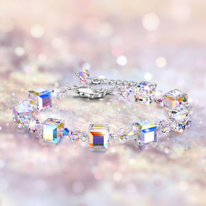 【送料無料】ブレスレット アクセサリ— スワロフスキークリスタルジュエリースターリングシルバーブレスレットエアコンプレゼントaoboco swaro...