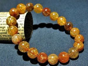 ̵ۥ֥쥹åȡꡡǥ饦ɥӡ֥쥹å9mm 4a natural titin golden rutilated quartz round beads bracelet gift bl3208
