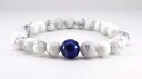 【送料無料】ブレスレット アクセサリ— ラピスラズリビードビーズストレッチブレスレットlapis lazuli amp; howlite gemstone bead mens womens beaded jewelry stretch bracelet(4)