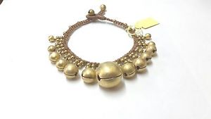 【送料無料】ブレスレット　アクセサリ—　ダンスベルjingling dance brass bell anklet