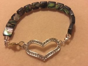 【送料無料】ブレスレット アクセサリ— ラインストーンハートファッションブレスレット listingnatural stone and rhinestone heart fashion bracelet 【送料無料】ブレスレット アクセサリ— ラインストーンハートファッションブレスレット listingnatural stone and rhinestone heart fashion bracelet