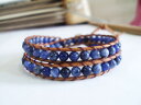 【送料無料】ブレスレット アクセサリ— カイアナイトレザーラップブレスレットブレスレットサイズハンドメイドkyanite stone leather 2 wrap bracelet,women bracelet,size 1215handmade(4)