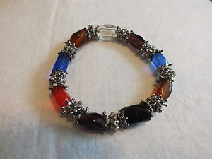 yzuXbg@ANZT?@Xgb`uXbgVo[g[Jtr[YC`Chj[Xbeautiful stretch bracelet silver tone colorful beads 38 inch wide nice