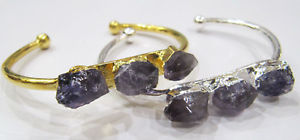 【送料無料】ブレスレット　アクセサリ—　アメジストシルバーハンドメイドブレスレットfabulous amethyst gemstone adjustable silver amp; gold plated handmade bracelet