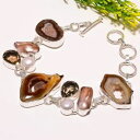 【送料無料】ブレスレット アクセサリ- ウィンドウシルバーファッションジュエリーブレスレットbrown window druzy smoky gemstone silver fashion jewelry bracelet sb1753