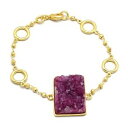 【送料無料】ブレスレット　アクセサリ—　イエローゴールドチェーンブレスレットハンドメイド22k yellow gold plated handmade drzuy gemstone with chain bracelets jewelry