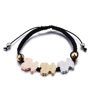 【送料無料】ブレスレット アクセサリ— ステンレススチールブレスレットロープwomen stainless steel bracelet three animals braided rope charm jewelry 【送料無料】ブレスレット アクセサリ— ステンレススチールブレスレットロープwomen stainless steel bracelet three animals braided rope charm jewelry