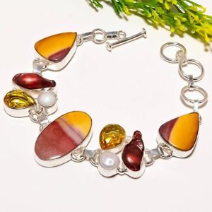 【送料無料】ブレスレット　アクセサリ—　ハンドメイドファッションジュエリーブレスレットmookaite river pearl gemstone handmade fashion jewelry bracelet sb1715