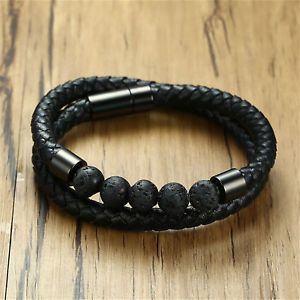【送料無料】ブレスレット アクセサリ— トレンディブレスレットカフラップアクセサリtrendy lava stone leather bracele...
