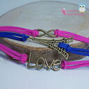 【送料無料】ブレスレット アクセサリ- カラフルブロンズモチーフパリブレスレットcolourful bracelet with bronze motifs love paris forever love infinity