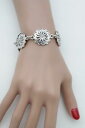 yzuXbg@ANZT?@re[WVo[^`F[t@bVWG[uXbgwomen vintage silver metal chain fashion jewelry bracelet flower charm floral