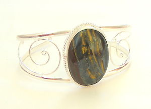 【送料無料】ブレスレット　アクセサリ—　ハンドメイドスターリングシルバーイラントラカフブレスレットhandmade 925 sterling silver gemstone cuff bracelet in iran tiger adjustabl