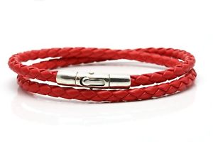 【送料無料】イタリアン　ブレスレット　ナッパレザーアンプda uomodonna intrecciato nappa amp; argento sterling braccialedoppia avvoltorosso