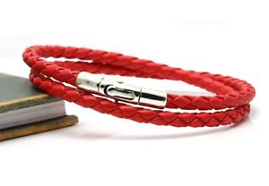 【送料無料】イタリアン　ブレスレット　ナッパレザーアンプda uomodonna intrecciato nappa amp; argento sterling braccialedoppia avvoltorosso