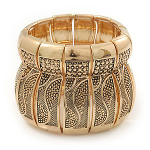 【送料無料】イタリアン　ブレスレット　フレームフレックスブレスレットburn finitura oro ampia tram..