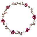 【送料無料】イタリアン ブレスレット スワロフスキークリスタルピンクピンクカフw swarovski cristallo ~ rosa fiore rosa ~ floreale sposa matrimonio bracciale
