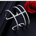 【送料無料】イタリアン ブレスレット マンシェットブレスレットbracelet manchette anneau dentelle reglable plaqu or cz incrust fin g7 12(4)