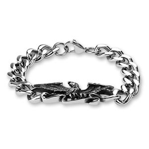 【送料無料】イタリアン　ブレスレット　スチールブレスレットライダーメッシュアクイラcoolbodyart bracciale in acciaio motociclista a maglie mystic con aquila ve