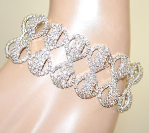 【送料無料】イタリアン　ブレスレット　シルバーブレスレットラメbracciale argento donna strass semirigido cristalli brillantini cerimonia bb10