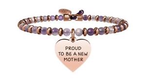 【送料無料】イタリアン　ブレスレット　ブレスレットスチールアメジストkidult bracciali acciaio pvd rose ametista special moments cuore mother 7