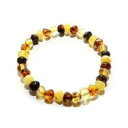 【送料無料】イタリアン ブレスレット オレンジブルビーチバルトストレッチブレスレットlove ambra x adulto pebble beach misto baltic amber stretch braccialetto venditore uk