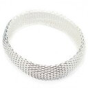 【送料無料】イタリアン ブレスレット ブレスレットアルジェントテクスチャbracelet large en argent pour femme avec une texture en maille(4)
