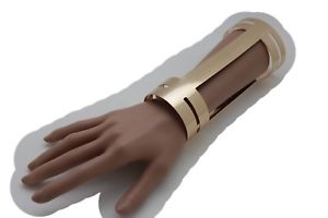 【送料無料】イタリアン　ブレスレット　カフブレスレットゴールドメタルワンダーnuovo donna molto lungo 178cm polso polsino braccialetto metallo oro wonder