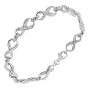 イタリアン　ブレスレット　スターリングシルバーキュービックジルコンカフdonna argento sterling 925 zircone cubico infinity 178cm bracciale