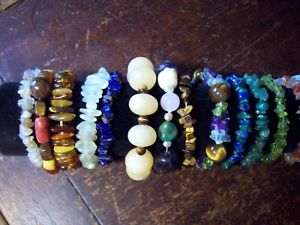 【送料無料】イタリアン　ブレスレット　カフ18 real gemsonesbracciali elasticiz...