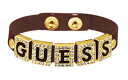 【送料無料】イタリアン　ブレスレット　カフゴールドレザーguess bracciale donna pvd gold in pelle con swarovsky ubb81319