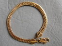 【送料無料】イタリアン　ブレスレット　ブレスレットグルメプラークゴールデンメッシュbracelet gourmette femme plaque or maille anglaise cisele golden meshes english