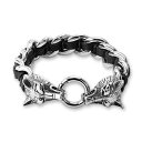 【送料無料】イタリアン ブレスレット ステンレススチールバイカーカフオオカミカフリングブレスレット…coolbodyart bracciale in acciaio inox biker bracciale anelli bracciale mystic con lupo wol