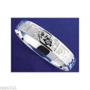 【送料無料】イタリアン ブレスレット スターリングシルバーハワイアンメタルブレスレットargento sterling 925 hawaiano bracciale rigido fiore tropicale bordi lisci 12mm