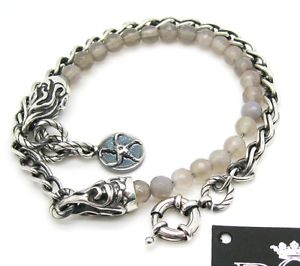【送料無料】イタリアン　ブレスレット　カフメノウチェーンブラbracciale portonovo stone doppio giro agata variegata e catena refbra04026