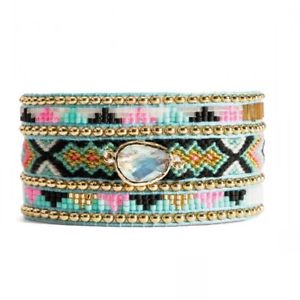 ヒパネマ 【送料無料】イタリアン　ブレスレット　ブレスレットマンシェットエイミーツインヌフbracelet manchette *hipanema* amy twin taille l 18 cm neuf avec pochon