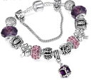 【送料無料】イタリアン　ブレスレット　イギリスシルバービーズラインストーンクリスタルブレスレットregno unito silver charm bead crystal strass bracciale per ragazzine adolescenti donna