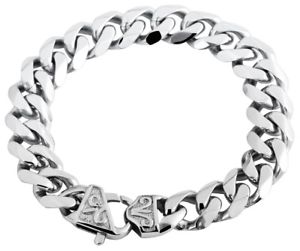 【送料無料】イタリアン　ブレスレット　ステンレススチールブレスレットシルバーアクセントブレスレッ..