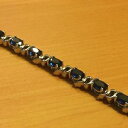 【送料無料】イタリアン ブレスレット サファイアシルバーブレスレットホワイトゴールドgb blu ovale cz sapphires argento bracciale bianco oro gf 75 195 cm plumboxed
