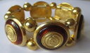 【送料無料】イタリアン ブレスレット ブレスレットリリーフアンブルbracelet bijou contemporain maillon rond relief dcor ambre couleur or 340(4)