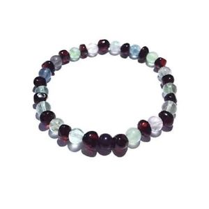 【送料無料】イタリアン　ブレスレット　チェリーバルトストレッチブレスレット100 genuine per adulti midnight brigid cherry baltic amber fluorite stretch bracciale