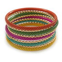 【送料無料】イタリアン ブレスレット ゴールドトーンマルチカラーツイストメタルブレスレットセットmulticolore liscia e twisted met...