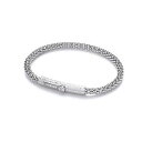 【送料無料】イタリアン ブレスレット シルバーラウンドホワイトスライドバックルケージブレスレットargento bianco tondo cz scorrere fibbia correana gabbia bracciale con charm