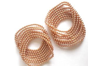 【送料無料】イタリアン　ブレスレット　パールチェコピンクゴールドガラスブレスレット2 pz perla vetro ceco bracciale in oro rosa 8 riga elastico da cerimonia va162c