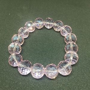 【送料無料】イタリアン　ブレスレット　クリスタルガラスブレスレットストレッチピンクbracciale stretch con crystal glassrosa *** nuovo ***