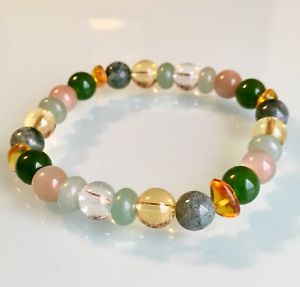 【送料無料】イタリアン　ブレスレット　ブレスレットクリスタルヒーリングビーズbuona sorte, fortuna amp; prosperitgemstone bracciale con perline di guarigione cristallo