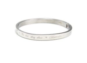 【送料無料】イタリアン　ブレスレット　ブレスレットメッセージbc2004d bracelet jonc acier argent avec message the best thing about memor