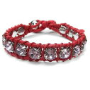 【送料無料】イタリアン ブレスレット ライトレッドカフピンクカフローズストラップnuovo bracciale rosso con strass light roserosa intrecciato bracciale cordino