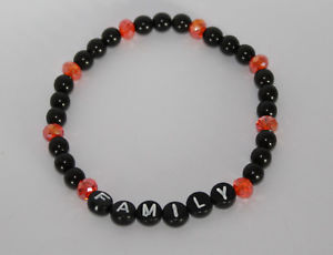 イタリアン　ブレスレット　ブレスレットビーズブレスレットカスタムオレンジハンドメイドbracciale perle bracciale con nome desiderio personalizzato * orange * handmade nuovo